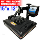 15"x12" Heat Press Machine Digital Transfer Sublimation Clamshell T-shirt