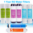 3ox 1 Year RO Water System Filters - Reverse Osmosis System Replacement 8 Filters