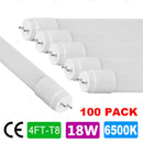 3ox 100 Pack 50 Pack 4ft 18W LED Fluorescent Tube Light G13 Base Milky Lens CFL Replacement