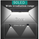 3ox 90 LED  Solar Wall Light Garden Landscape Walkway Lamp Motion PIR Sensor
