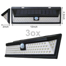 3ox 90 LED  Solar Wall Light Garden Landscape Walkway Lamp Motion PIR Sensor