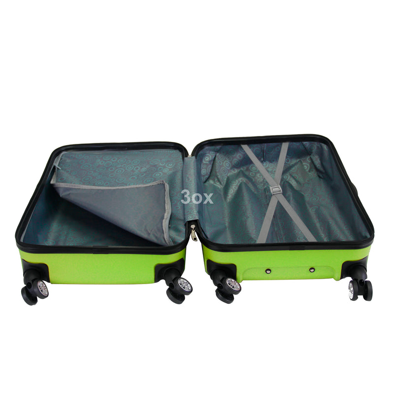 3ox 3 Pieces Hardside Spinner Luggage Set Lightweight 20'' 24'' 28'' Trolley Suitcase
