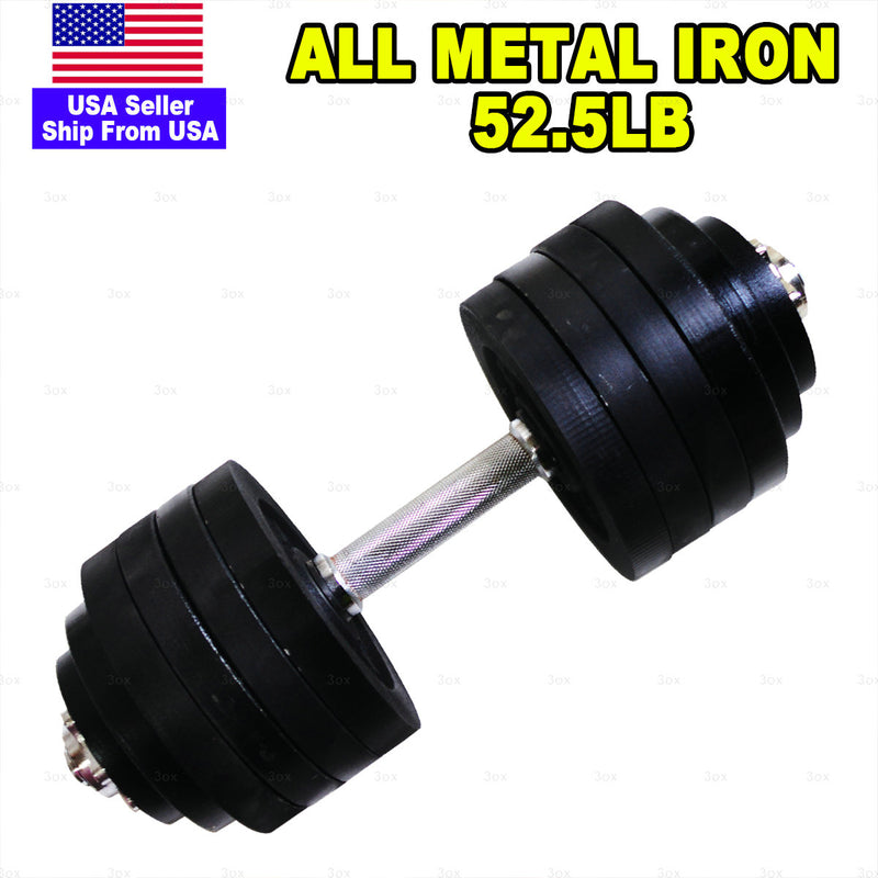 3ox Dumbbells 52.5lbs djustable Black Plated Iron Dumbbell