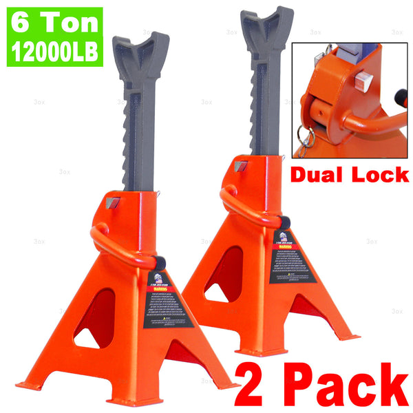 3ox  2 Pack 6T Heavy Duty Jack Stands With Dual Locking For Car Truck Tire Change Lift