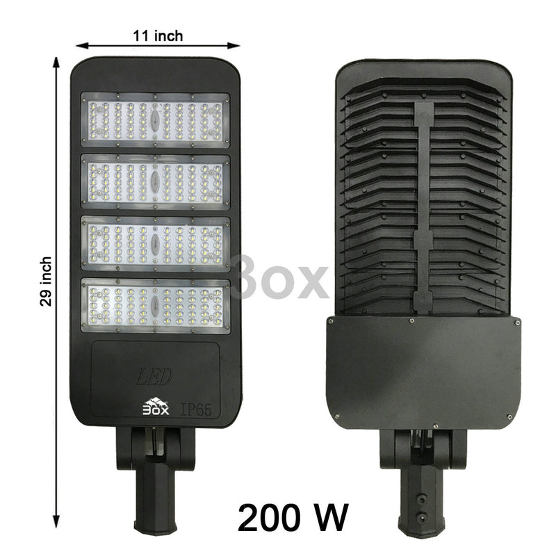 3ox 150W 200W LED Parking Lot Shoebox Street Light Outdoor IP66 Lamp 6000K Fixture