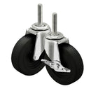 3ox 4 Pack 3 Inch Rubber Casters Heavy Duty Safety Brake Wheels For Wire Shelving Rack
