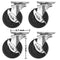 3ox 4 Pack 3 Inch Caster Heavy Duty Rubber Caster Wheels with Brake Swivel Top Plate